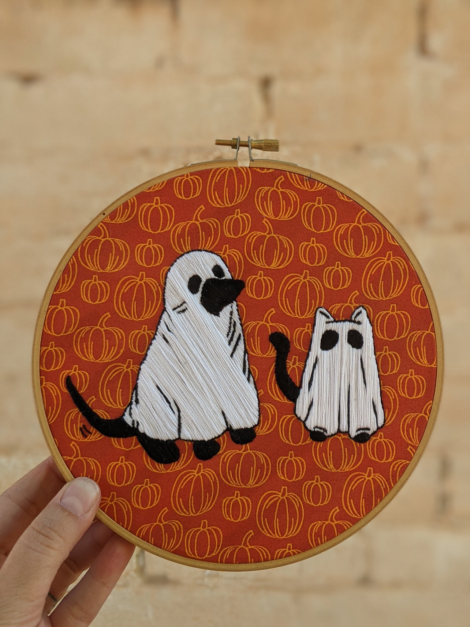 Spooky Pals Embroidery Wall Art